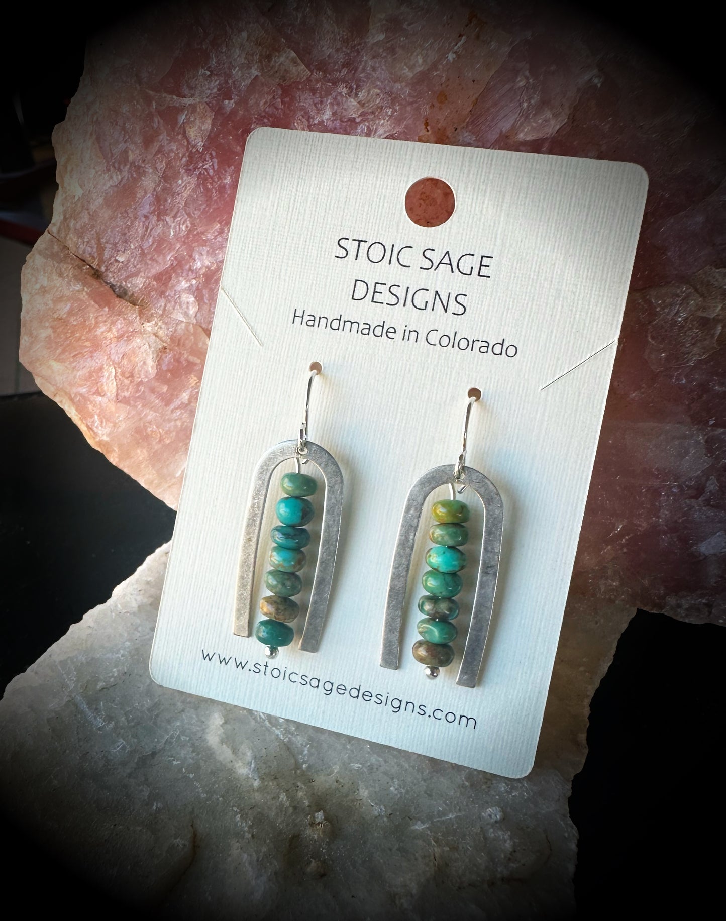 Turquoise Rainbow (Silver or Brass)